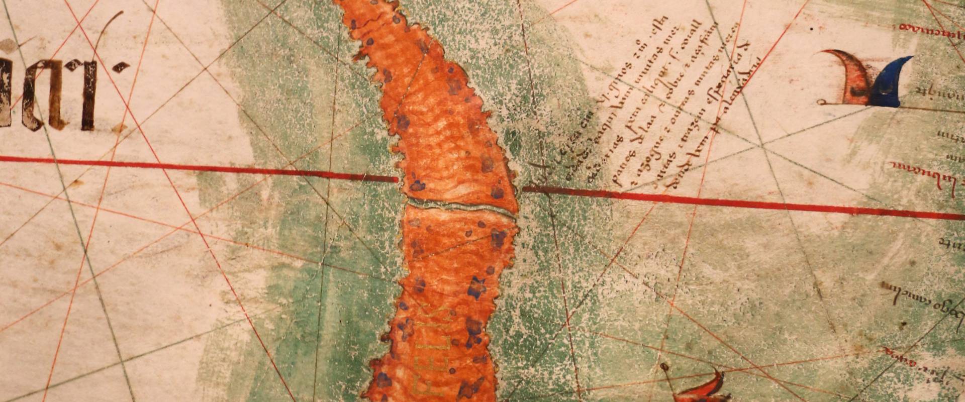 Anonimo portoghese, carta navale per le isole nuovamente trovate in la parte dell'india (de cantino), 1501-02 (bibl. estense) 13 mar rosso foto di Sailko